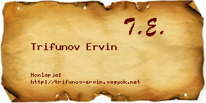 Trifunov Ervin névjegykártya